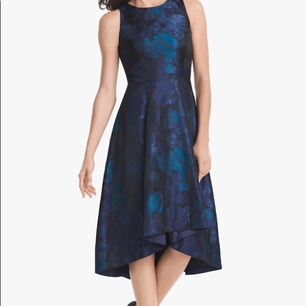 White House Black Market High low dark dress